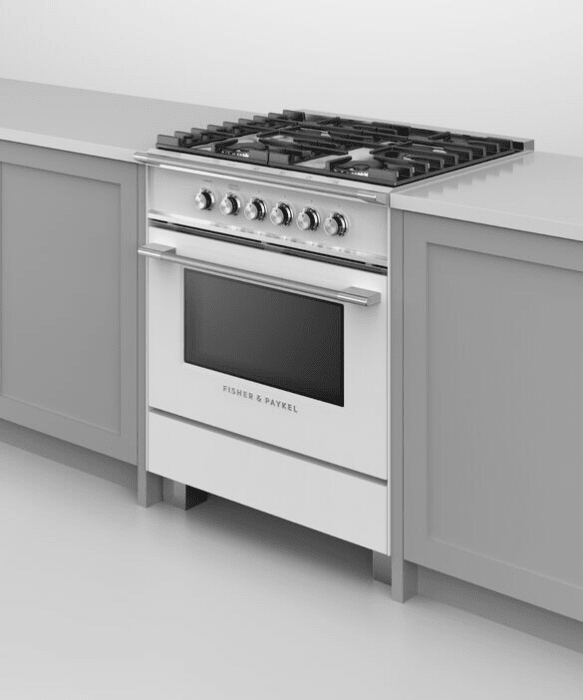 Fisher & Paykel OR30SCG4W1 30 Inch Gas Range with AeroTech™, 4 Sealed