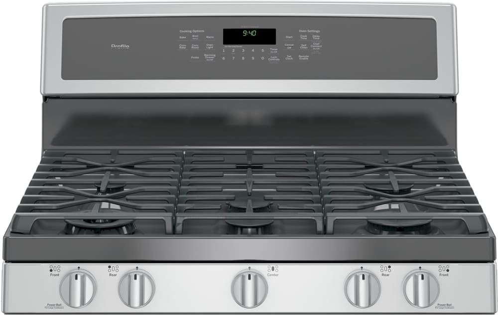 GE P2B940SEJSS 30 Inch Freestanding Dual Fuel Smart Range with 5 Sealed