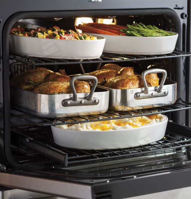 GE P2B940SEJSS 30 Inch Freestanding Dual Fuel Smart Range with 5 Sealed