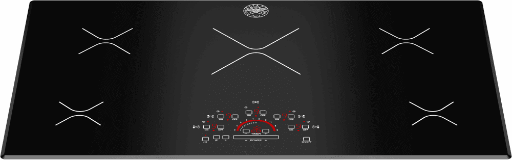 Bertazzoni P365ime 36 Inch Induction Cooktop With 5 Cooking Zones 3 600 Watts Heat Booster Function Clean Touchpad Controls And Black Glass Ceramic Finish