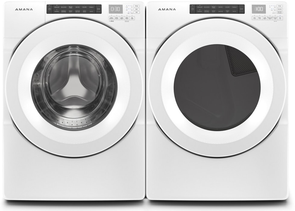 Amana front load washer and dryer set top