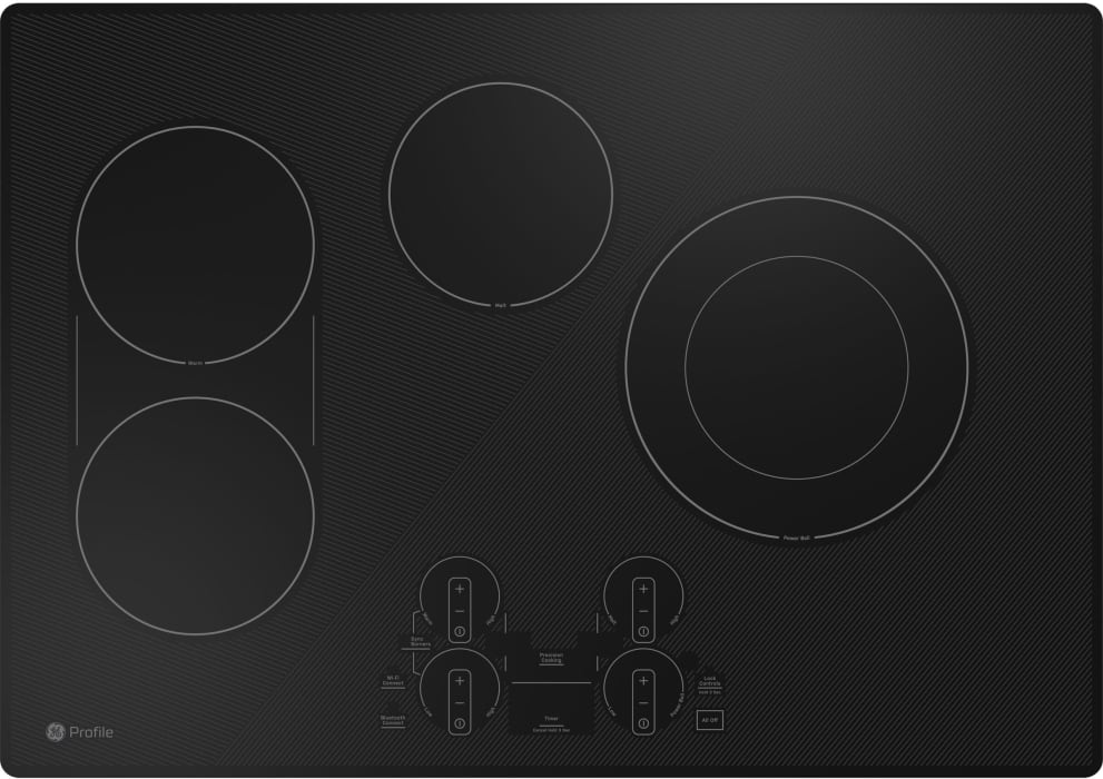 GE PEP7030DTBB 30 Inch Electric Smart Cooktop with 4 Elements, Smooth