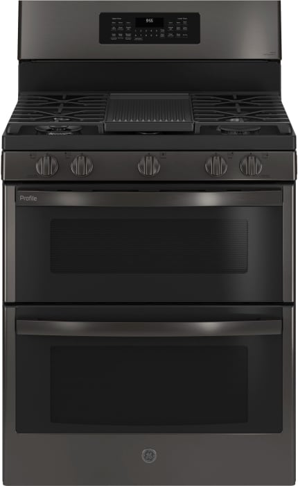 GE PGB965BPTS 30 Inch Smart Gas Double Oven Range with 5 Sealed Burners 6.8 Cu. Ft. Total Capacity No Pre Heat Air Fry True Convection with Precise Air Self Clean Steam Clean and Built in