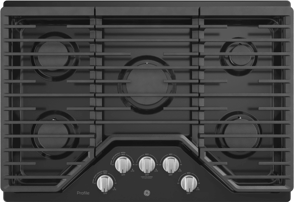 GE Profile™ 36 Built-In Tri-Ring Gas Cooktop with 5 Burners and Included  Extra-Large Integrated Griddle