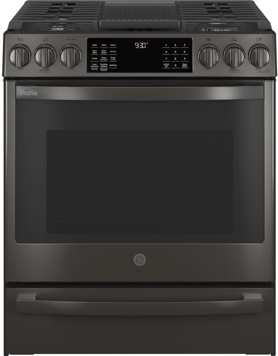 GE 30-in 5 Burners 5.6-cu ft Self-Cleaning Air Fry Convection Oven