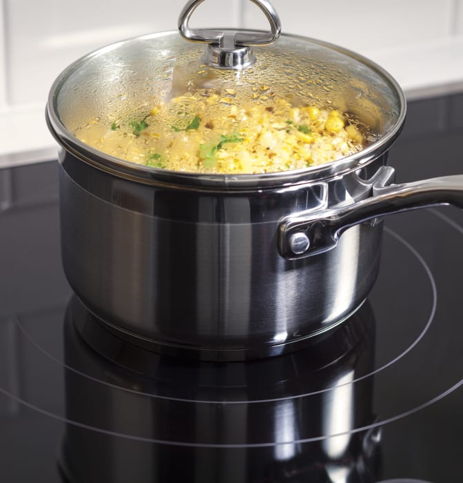 GE PP7030BMTS 30 Inch Electric Cooktop with 5 Radiant Elements, Bridge