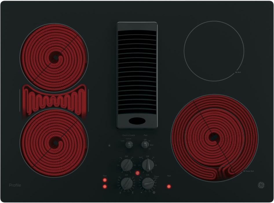 GE PP9830DRBB 30 Inch Electric Cooktop with 4 Elements, Glass Cooktop