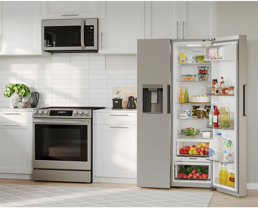 Midea MRS26D5AST 36 Inch Freestanding Side by Side Refrigerator with 26