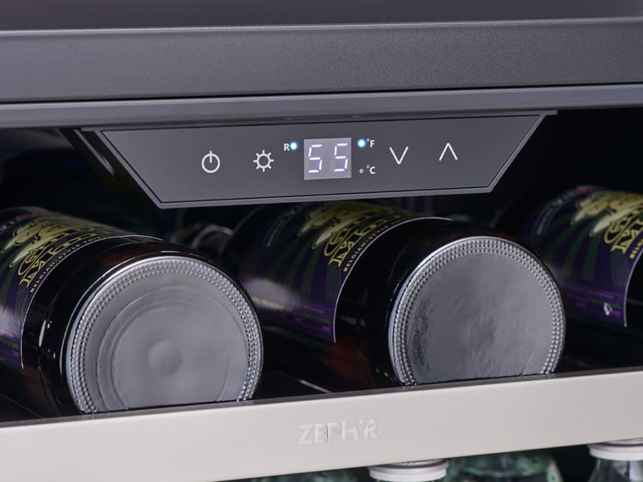 Zephyr PRW24F01BG 24 Inch Single Zone Wine Cooler with 15.72 Cu. Ft