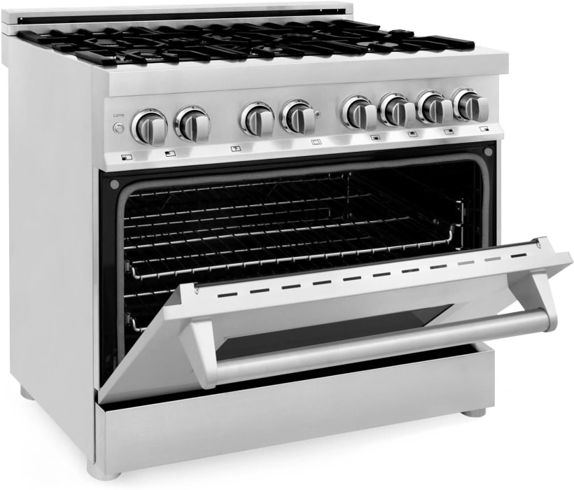 ZLINE RA36 36 Inch Freestanding Dual Fuel Range with 6 Sealed Italian