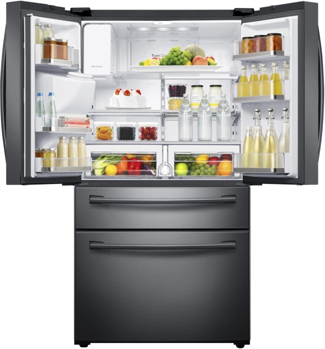 Samsung RF28HMEDBSG 36 Inch 4Door French Door Refrigerator with Spillproof™ Shelves, Twin