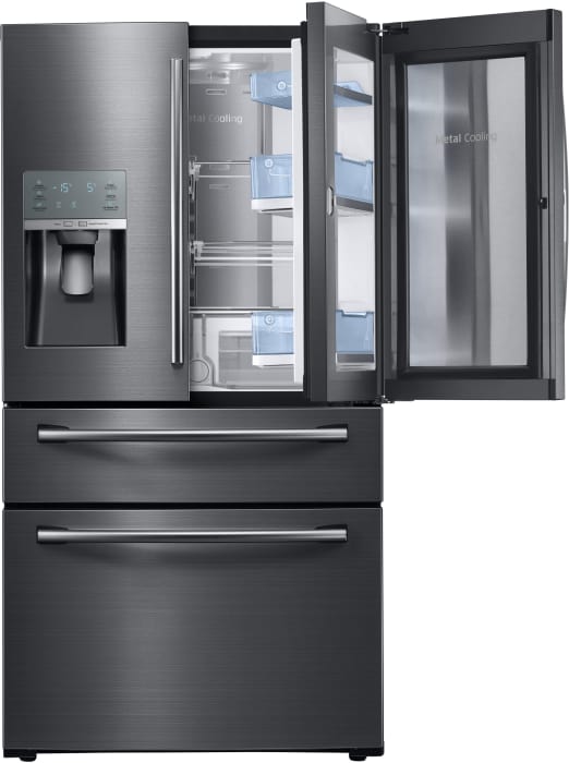 RF28JBEDBSG 36 Inch Samsung Black Stainless Steel Refrigerator French Door