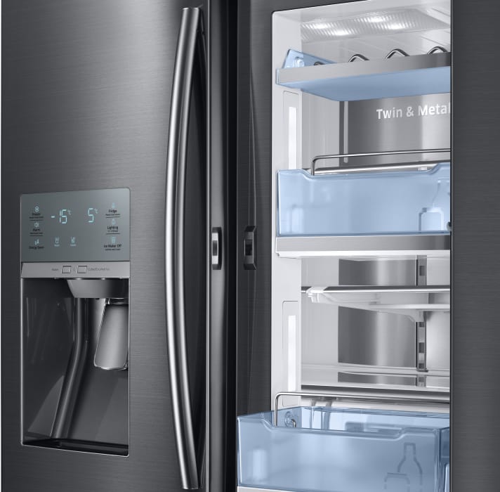 RF28JBEDBSG 36 Inch Samsung Black Stainless Steel Refrigerator French Door