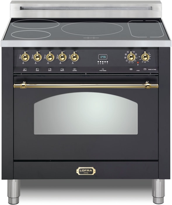 LOFRA RKOS36M000I5 36 Inch Freestanding Induction Range with 5 Heating Zones 1 Bridge Zone Rapid Boil Simmer Power Boost 9 Cooking Modes Convection Oven Broil True European Convection 2 Oven Lights Re...