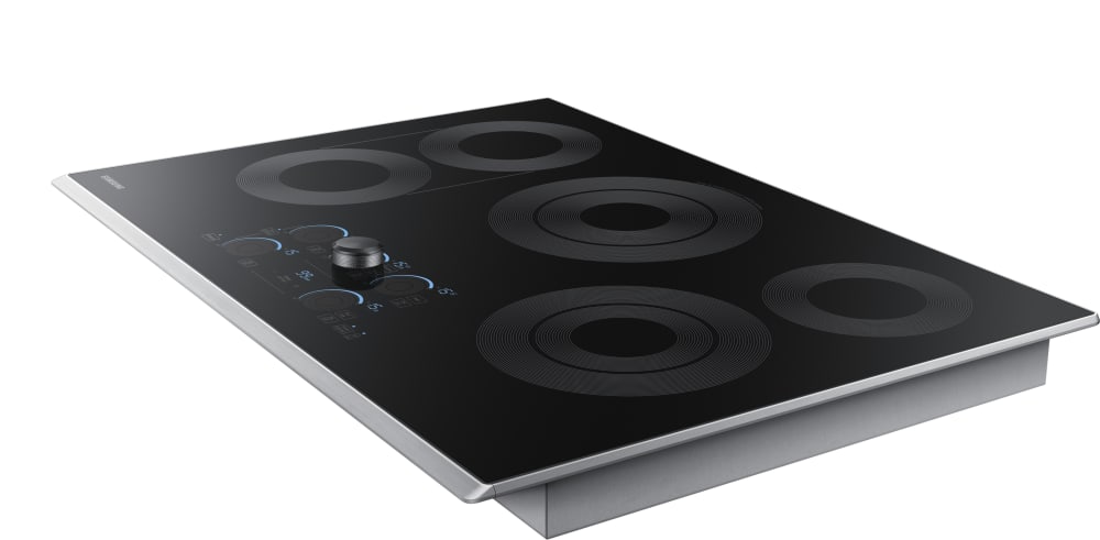 Samsung NZ30K7570RS 30 Inch Electric Cooktop with 5 Radiant Heating  Elements, Rapid Boil, Simmer/Melt Burners, Dishwasher Safe Blue  LED-Illuminated Knobs, Wi-Fi Connectivity and Hot Surface Indicator Light:  Stainless Steel Trim