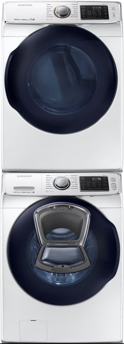 Samsung Sawadrgw18 Stacked Washer Dryer Set With Front Load Washer And Gas Dryer In White
