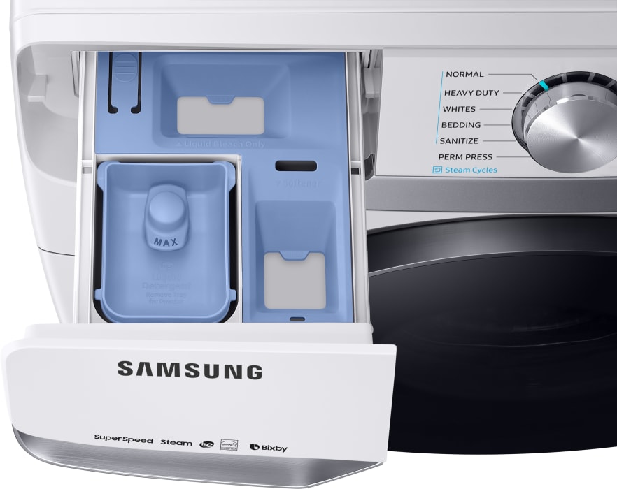 Samsung WF50R8500AW 27 Inch Front Load Smart Washer with 5.0 Cu. Ft. Capacity, VRT Plus™, Swirl+