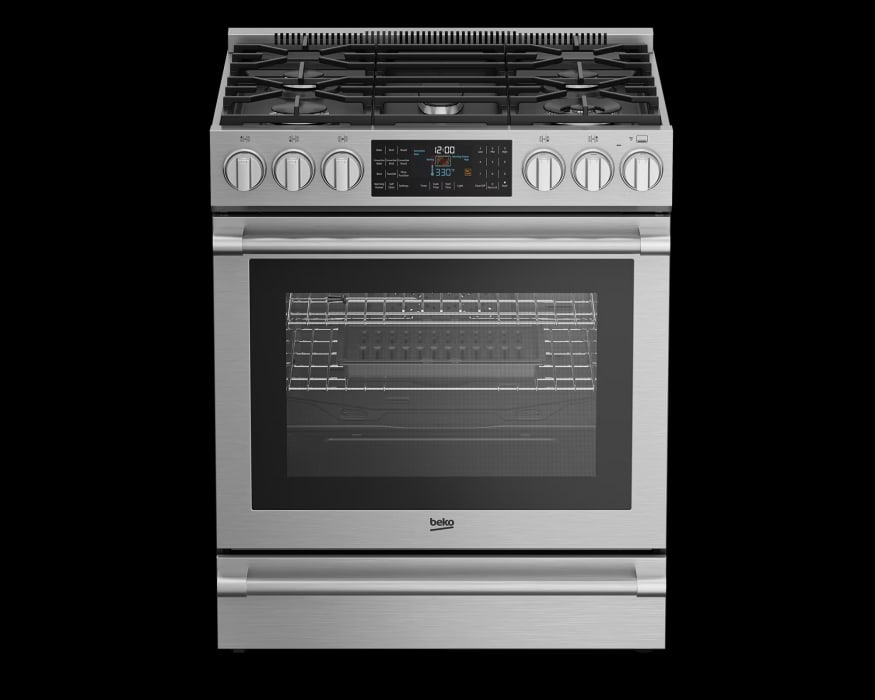 Beko SLDF30542SS 30 Inch SlideIn Dual Fuel Range with 5 Sealed Burners