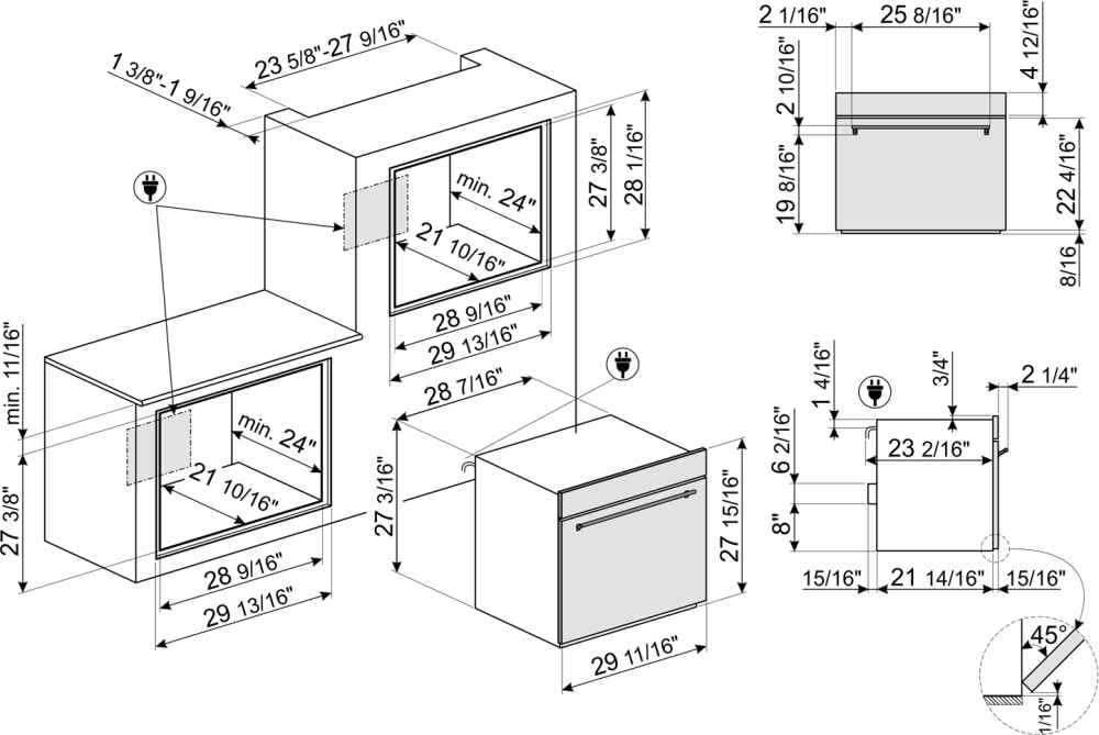 Smeg SOU3300TX 30 Inch Single Convection Electric Wall Oven with 2.79