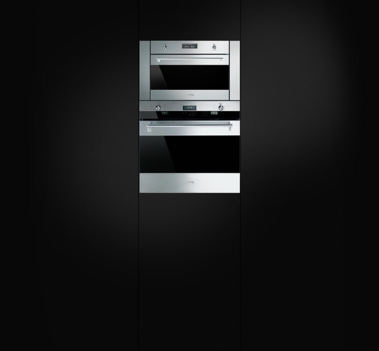 Smeg SU45MCX1 24 Inch Builtin Speed Oven with 1000W Microwave, 1.2 cu