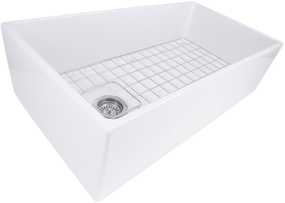 Nantucket Sinks Tfcfs36 36 Inch Farmhouse Fireclay Kitchen Sink With Drain And Grid 36 Inch Farmhouse Fireclay Kitchen Sink, Farmhouse Sink Mat