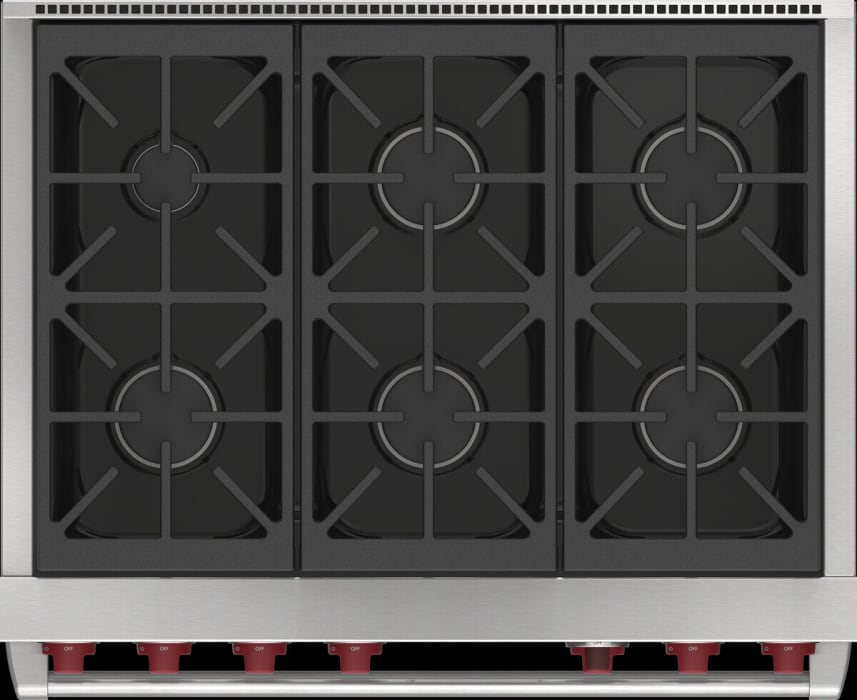 Wolf DF36650SP 36 Inch Freestanding DualFuel Smart Range with 6 Dual