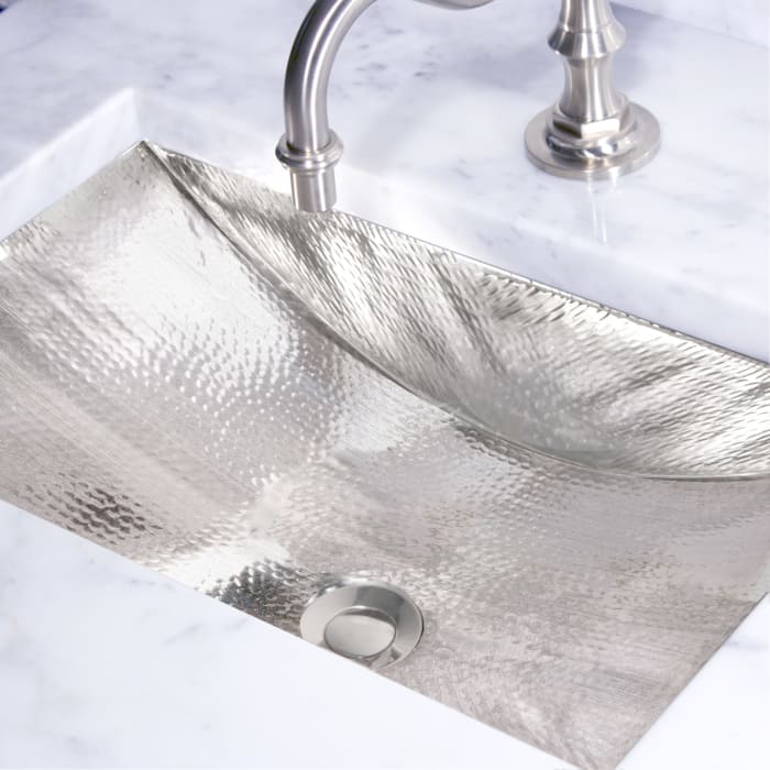 Nantucket Sinks TRS 20 Inch Hand Hammered Rectangle Undermount Bathroom