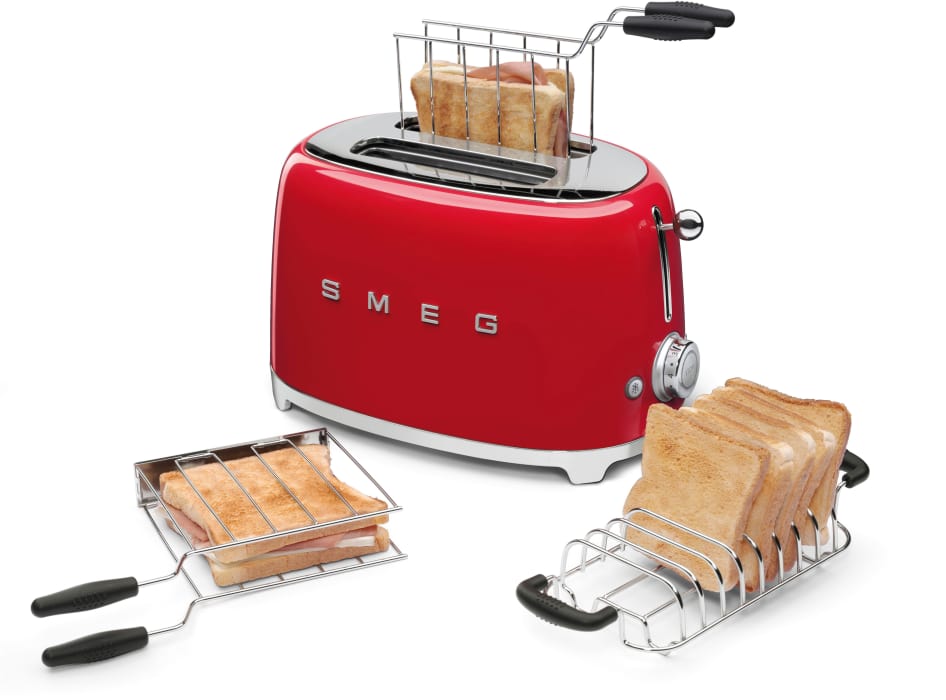 Smeg TSF01RDUS Countertop Toaster with 2 Slice Capacity, Defrost