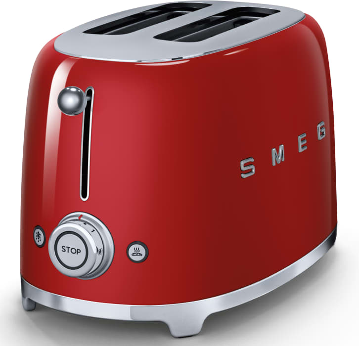 Smeg TSF01RDUS Countertop Toaster with 2 Slice Capacity, Defrost