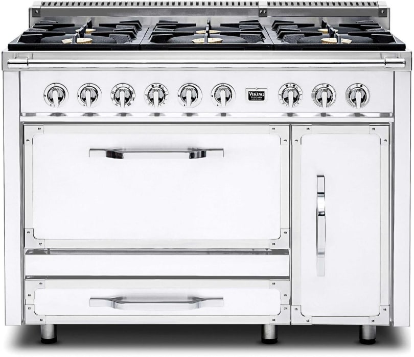 Viking TVDR4816BAW 48 Inch Freestanding Dual Fuel Range with 6