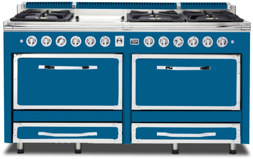 Viking TVDR6616GAB 66 Inch Freestanding Dual Fuel Range with 6