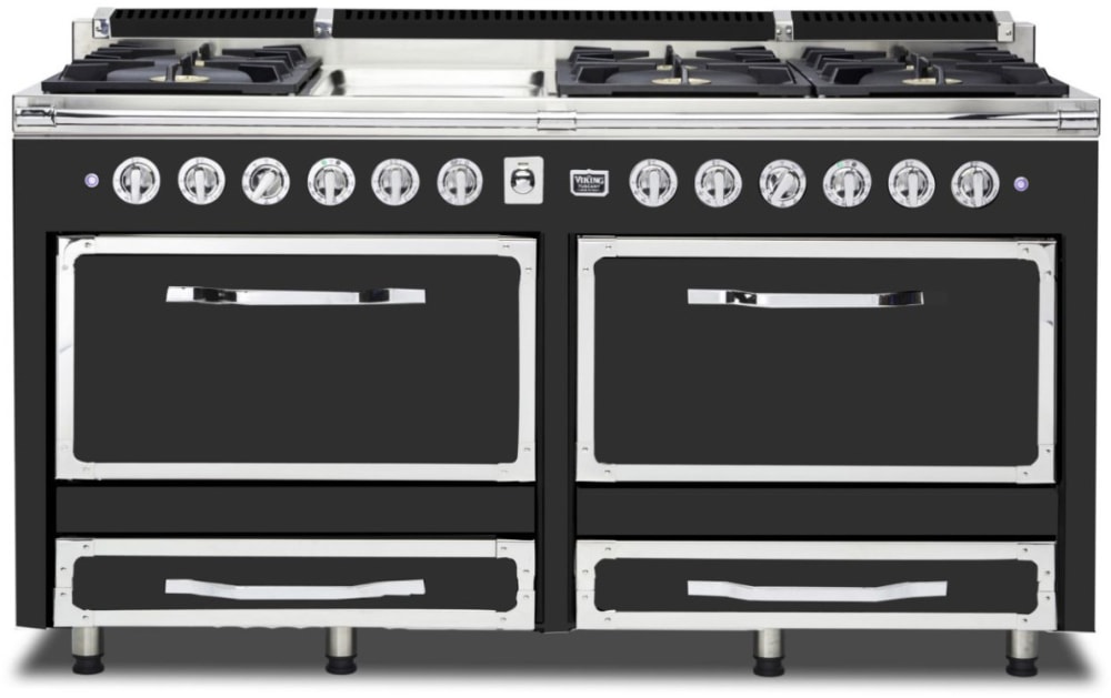 Viking TVDR6616GCS 66 Inch Freestanding Dual Fuel Range with 6