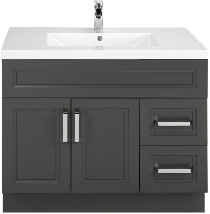 Cutler Kitchen Bath Urbsd36rht 36 Inch Single Bowl Vanity With Acrylic Top Overflow European Hardware 2 Soft Close Doors Drawers And Chrome Handles Included Sundown - 36 Bathroom Vanity With Sink Top Views