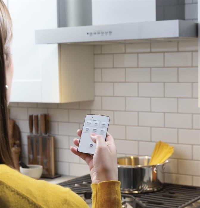 GE UVW8301SLSS 30 Inch Designer Wall Mount Hood with 350CFM Venting