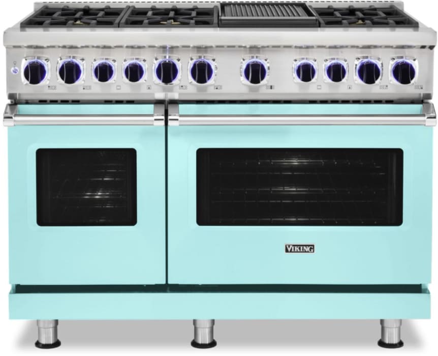 Viking Vdr74826gbwlp 48 Inch Freestanding Dual Fuel Range With 6 Sealed Burners Double Oven 7 3 Cu Ft Total Capacity Continuous Grates Self Clean Coollit Led Lights Rapid Ready Preheat Elevation Burners And Griddle