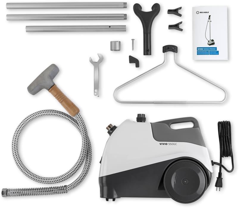 Reliable 550GC Professional Garment Steamer with Brush Head, 1 Gallon Water Capacity and Super