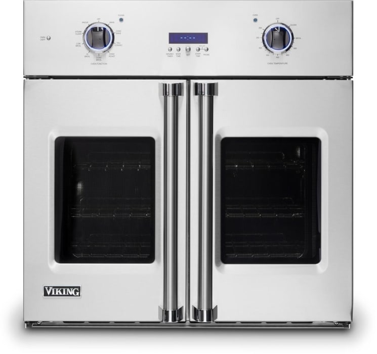 Viking VSOF7301SS 30 Inch French Door Thermal Convection Wall Oven with  Vari-Speed Dual Flow™, Optional Preheat, Gourmet-Glo™ Glass, CoolLit™ LED  lights, Halogen Lights, TruGlide™ Racks, Digital Clock, Delay Start, Steam  Clean, Convection