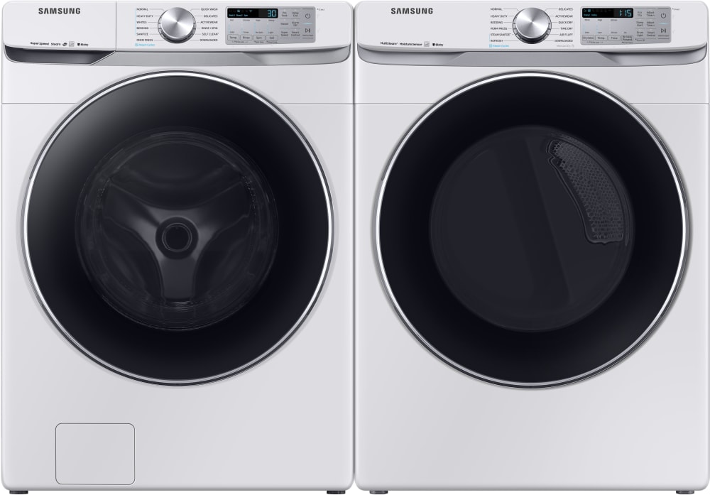 Samsung Sawadrgw63001 Side By Side Washer Dryer Set With Front Load Washer And Gas Dryer In White