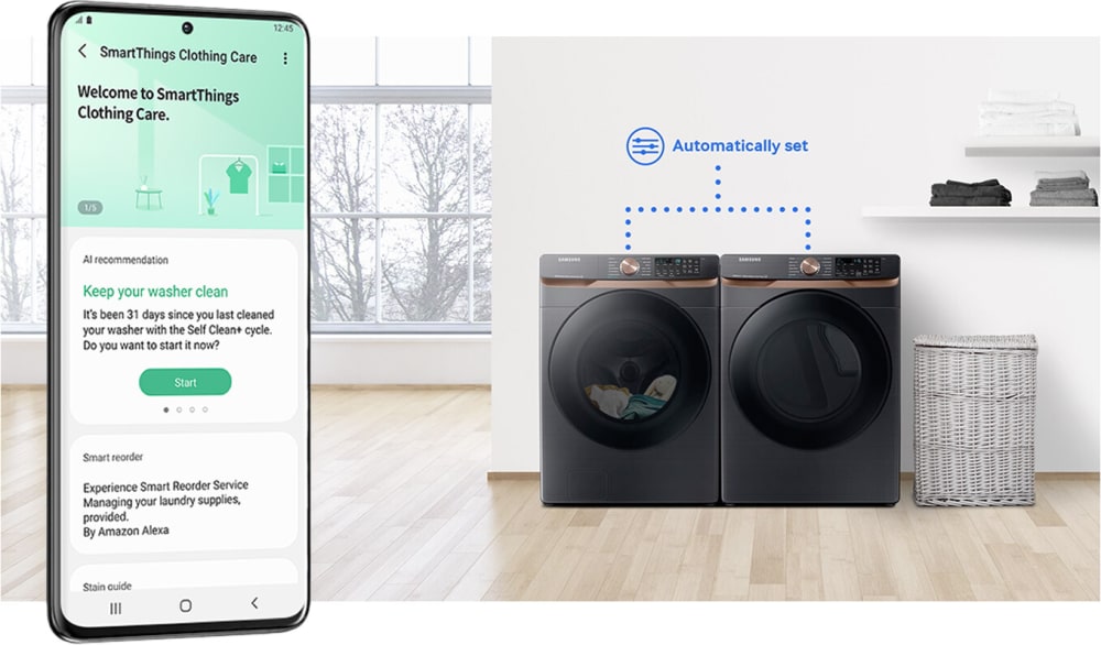 Samsung WF50BG8300AV 27 Inch Smart Front Load Washer with 5.0 cu. ft ...