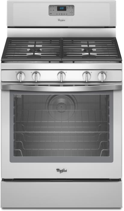Whirlpool Wfg540h0eh 30 Inch Freestanding Gas Range With Speedheat Burners Aqualift Self Clean Accusimmer Burner Fan Convection Temperature Sensor 5 Sealed Burners 5 8 Cu Ft Oven Storage Drawer And Easyview Oven Window White Ice