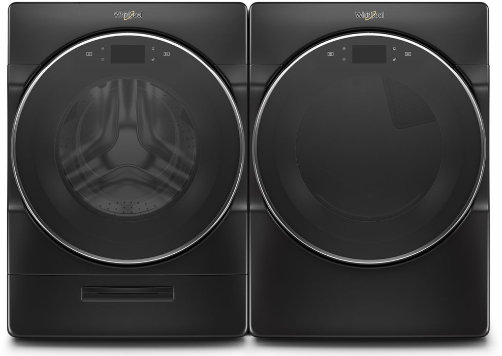 Whirlpool Wpwadrgbk96201 Side By Side Washer Dryer Set With Front Load Washer And Gas Dryer In Black
