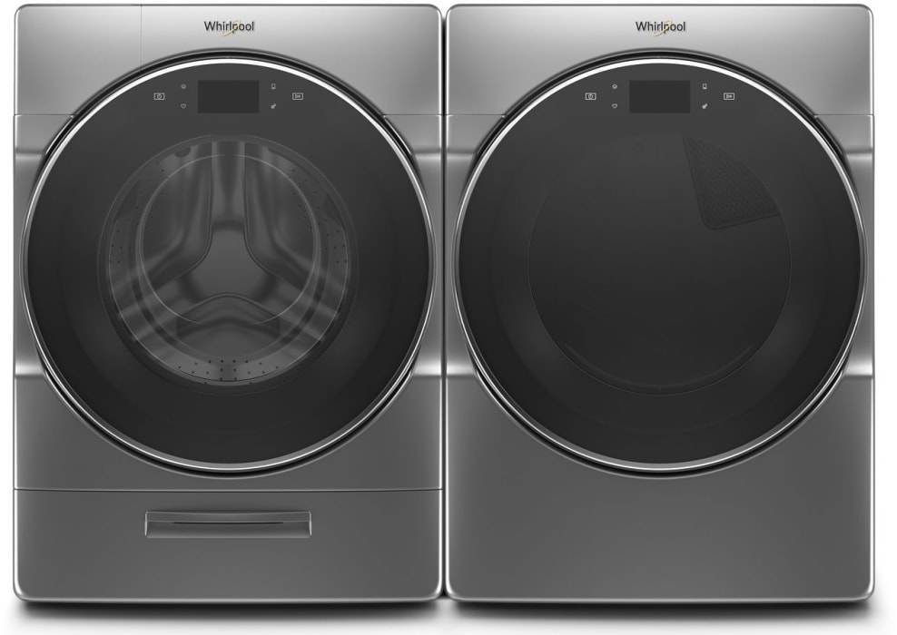 Whirlpool Wpwadrec961 Side By Side Washer Dryer Set With Front Load Washer And Electric Dryer In Chrome Shadow