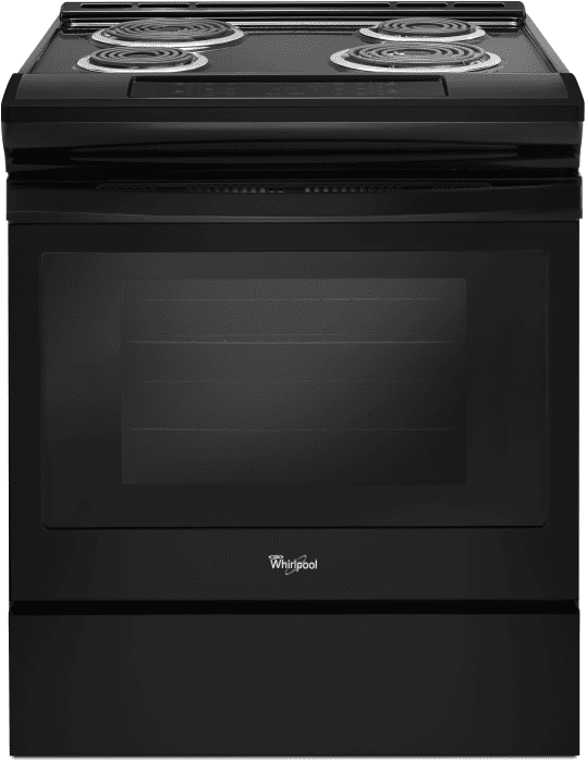 Whirlpool Wec310s0fb 30 Inch Slide In Electric Range With 4 6 Cu Ft Capacity 4 Coil Elements Upswept Spillguard Cooktop Frozen Bake Technology Closed Door Broiling Keep Warm Setting Star K Certified Sabbath Mode Ada