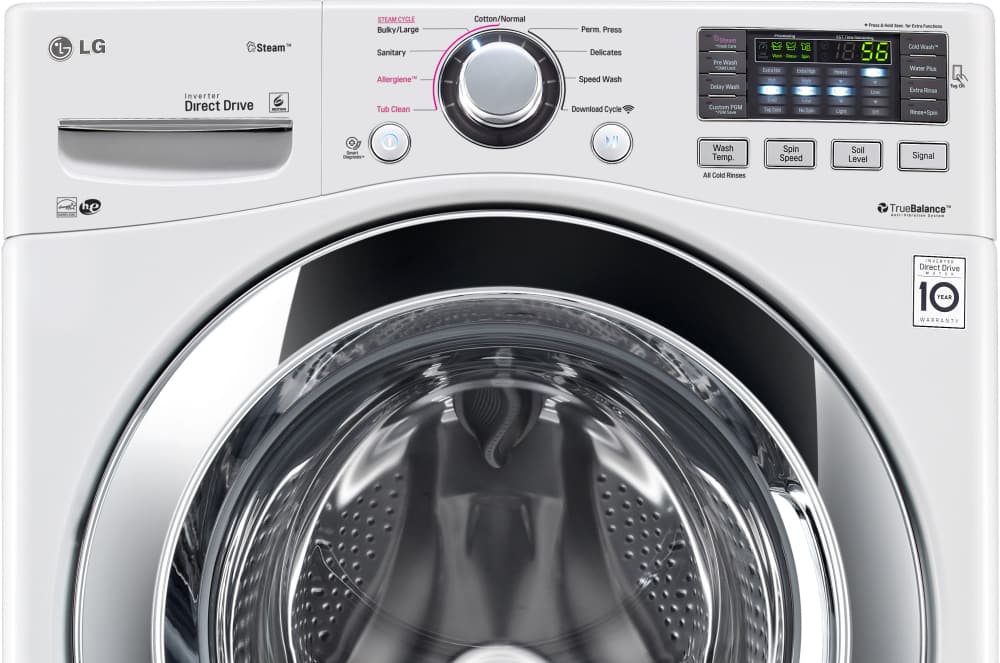 LG WM3370HWA 27 Inch 4.3 cu. ft. Front Load Washer with 7 Wash Cycles, 1,300 RPM, Steam Cycle