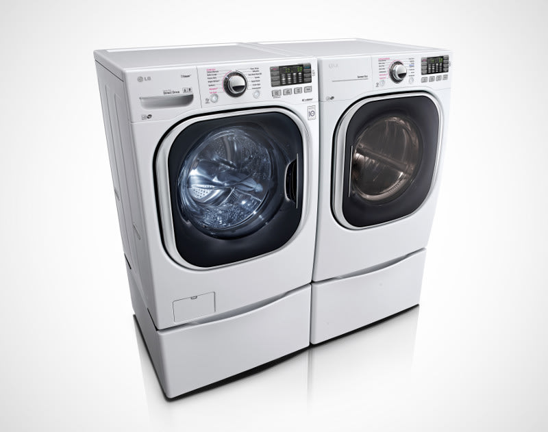 LG LGWADRE4373 Side-by-Side on Pedestals Washer &amp; Dryer Set with Front