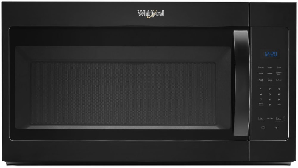 Whirlpool Wmh31017hb 1 7 Cu Ft Over The Range Microwave With Microwave Presets Adjustable Lighting Dishwasher Safe Turntable Add 30 Seconds 300 Cfm And 1 000 Watts Black