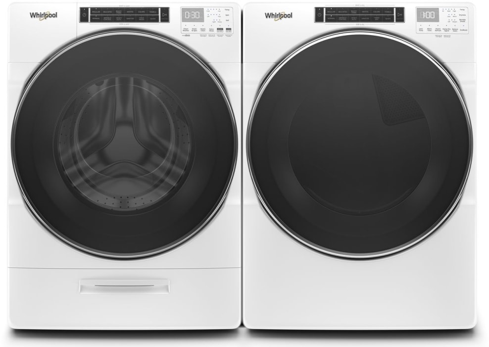 Whirlpool Wpwadrew86201 Side By Side Washer Dryer Set With Front Load Washer And Electric Dryer In White
