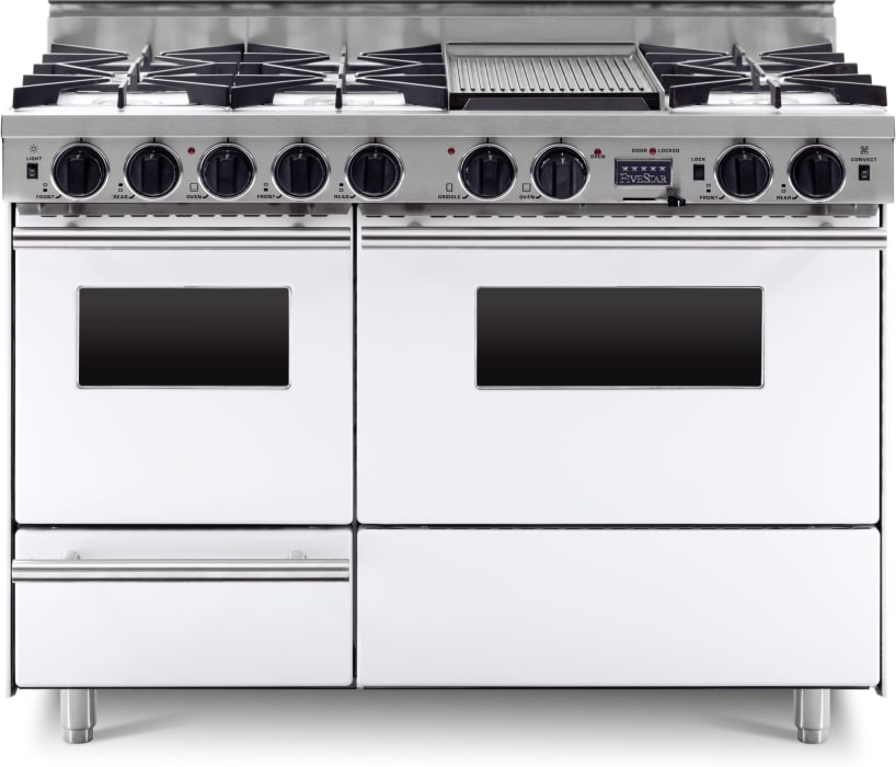 Five Star Range Module FiveStar WTN5267W 48 Inch Freestanding Dual Fuel Range with 6 Open ...