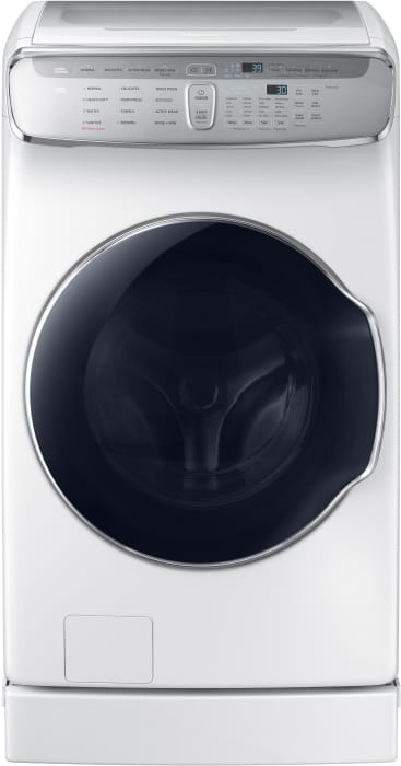 Samsung Wv60m9900aw 27 Inch Flexwash Front Load Smart Washer With 6 0 Cu Ft Capacity 12 Wash Cycles Sanitize Cycle Wi Fi Powerfoam Super Speed Alexa Google Home Voice Control Drum Light Swirl