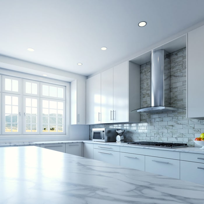 XO XOM36GC Wall Mount Chimney Range Hood with 4Speed 395/600 CFM